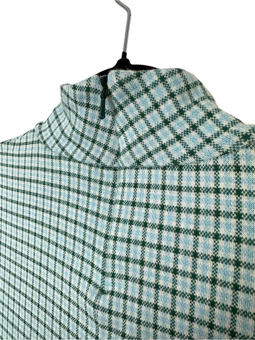 Lacoste Preppy Plaid Mock Neck Top Collegiate Retro Quiet Luxury Classic Career - Picture 10 of 10